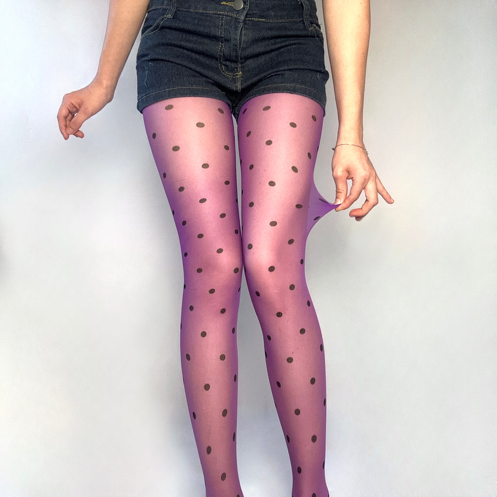 Purple Polka Dot Tights