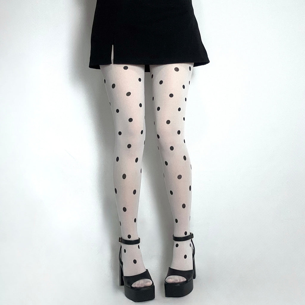 White Polka Dot Tights