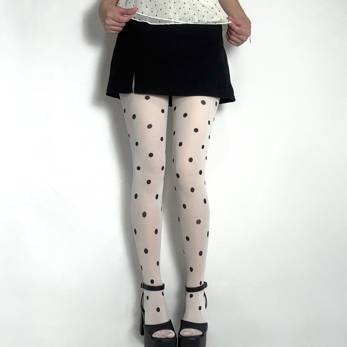 White Polka Dot Tights