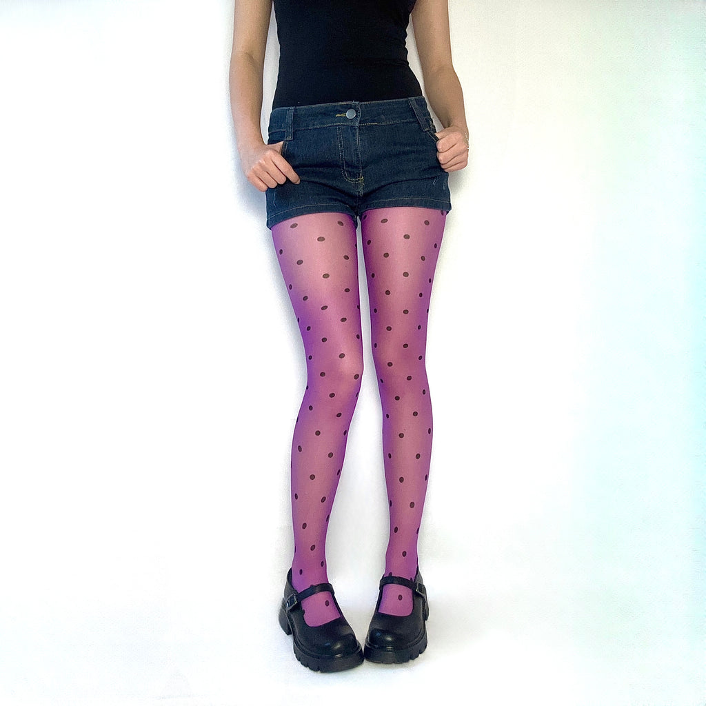 Purple Polka Dot Tights