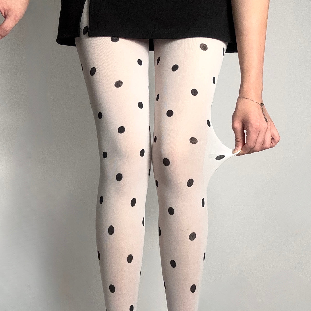 White Polka Dot Tights